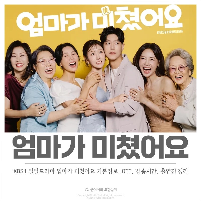 엄마가 미쳤어요 기본정보, OTT, 방송시간, 출연진 신작 일일 드라마 가족극