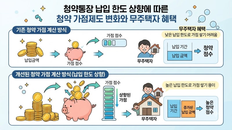 납입한도 증액에 따른 청약 가점 계산 변경 및 무주택자 유리함 해설
