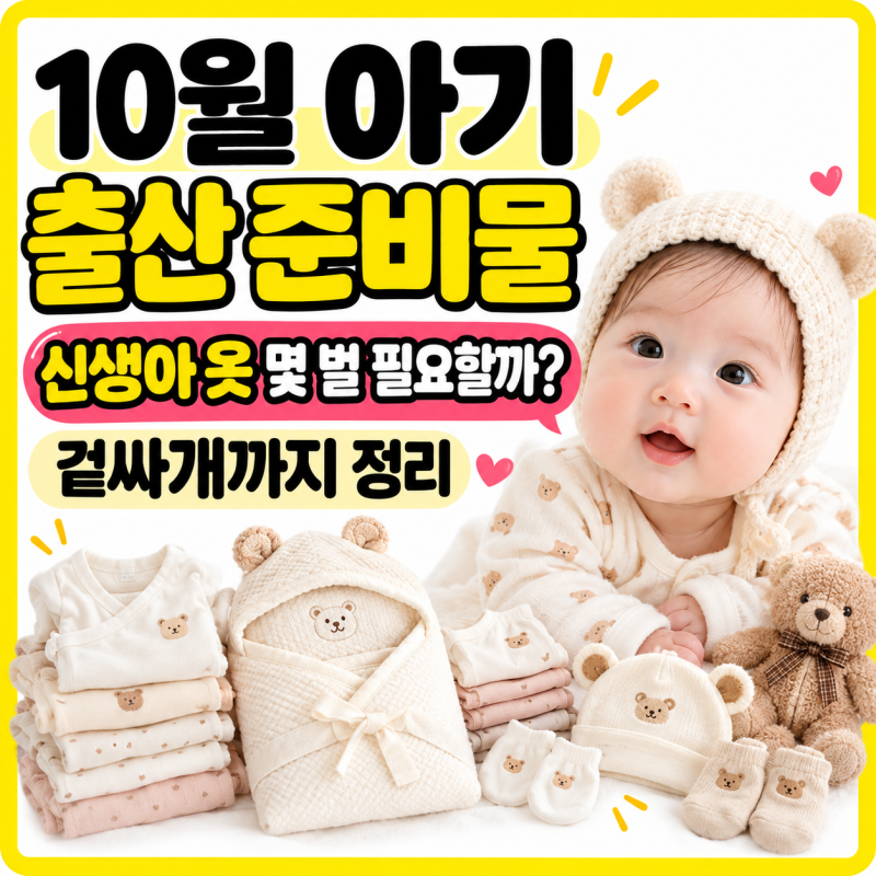 10월 아기 출산 준비물, 신생아 옷 몇 벌 필요할까? 겉싸개까지 정리