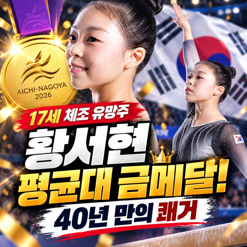 황서현 40년 만에 평균대 금메달, 17세 체조 유망주(+프로필·학력·키·경력)