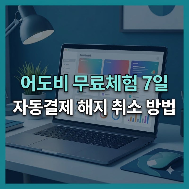 어도비 무료체험 7일 사용하는 방법, 자동결제 안 되게 취소까지 한 번에