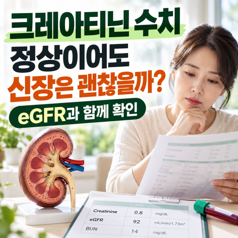크레아티닌 수치, 정상이어도 신장은 괜찮을까? eGFR과 함께 보는 이유