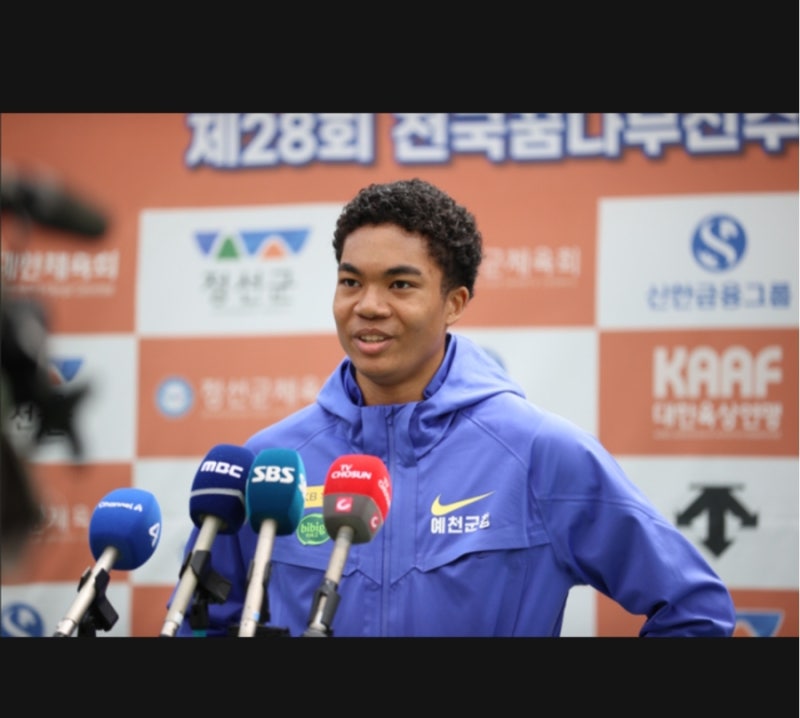 태양의 후예 염소 소년 나마디 조엘진,한국 육상 희망