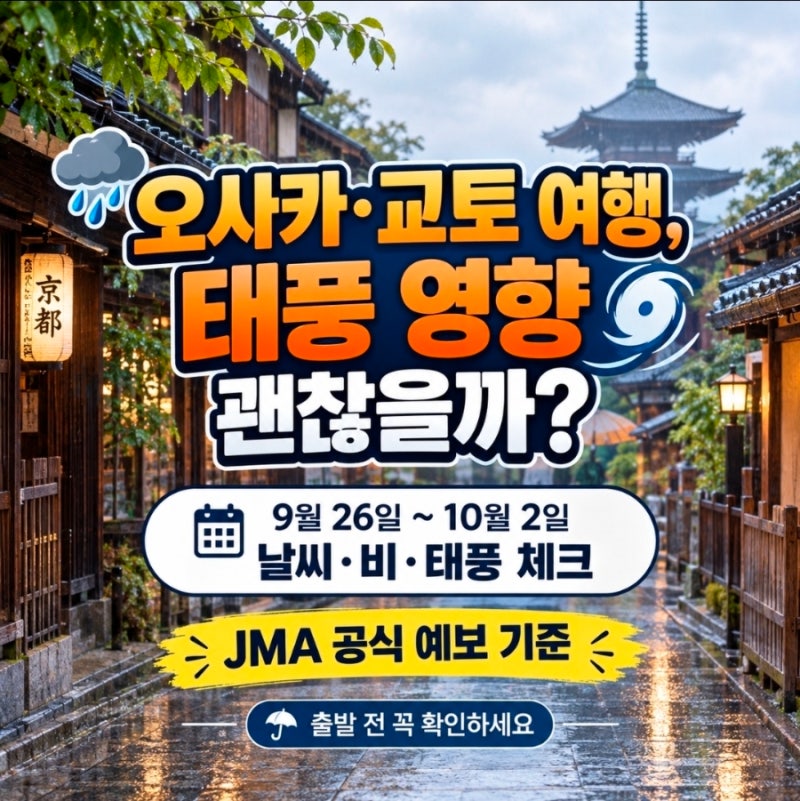오사카·교토 여행, 태풍 직격탄 맞았을까? 9월 마지막주 실시간 날씨 체크