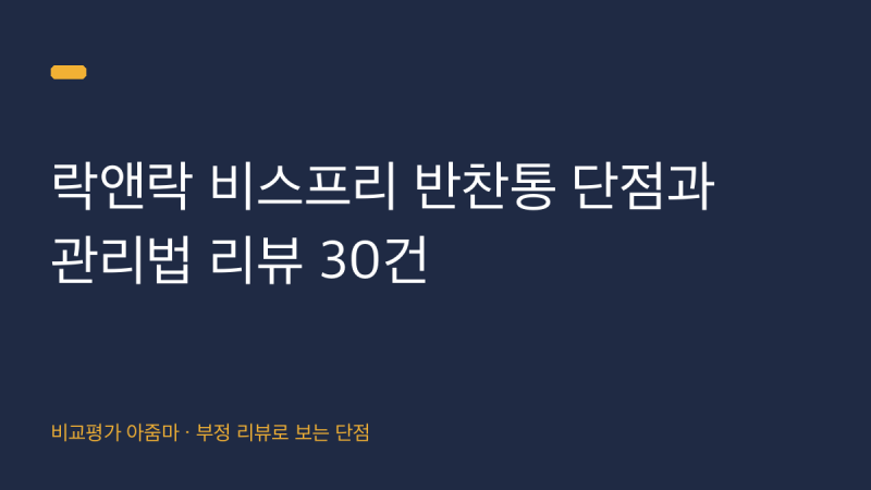 락앤락 비스프리 반찬통 단점과 관리법 리뷰 30건