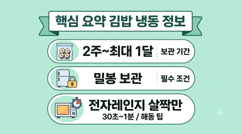 냉동 김밥 보관기간 2주 지난 후기와 가장 맛있게 해동해서 데워 먹는 방법