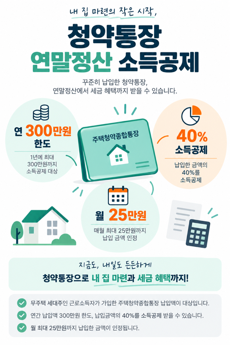 청약통장 연말정산 소득공제, 매달 얼마를 넣어야 유리할까?