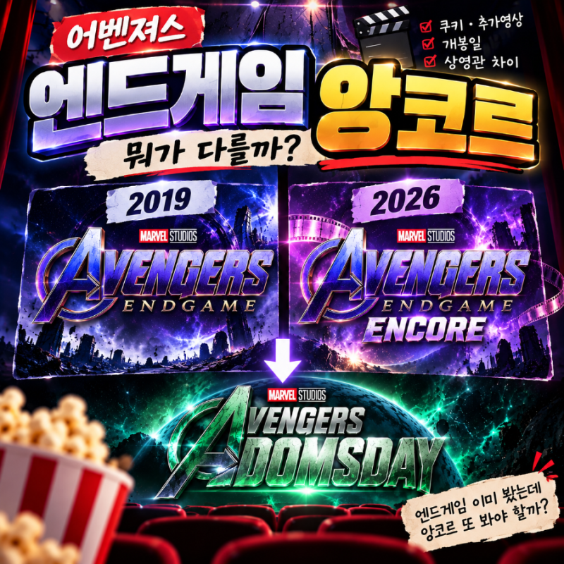 어벤져스 엔드게임 앙코르 차이｜쿠키 추가영상·개봉일 총정리