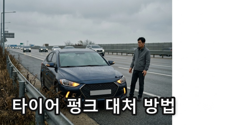 타이어 펑크 운전자 대처 방법!!