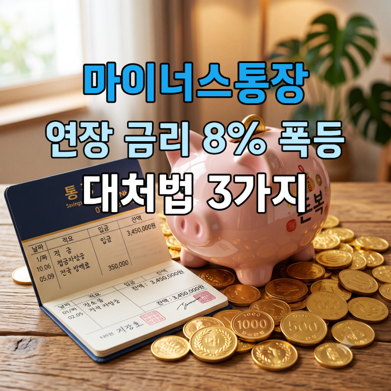 마이너스통장 "안 쓰면 이자 0원?" 연장 금리 8% 폭등 대처법 3가지