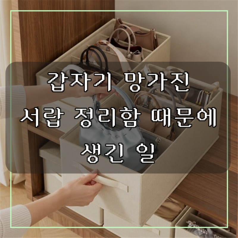 원바이원 가방 패브릭 정리함 개별 수납박스 옷 정리함 간편 손잡이 접이식 수납함 편리한 ....