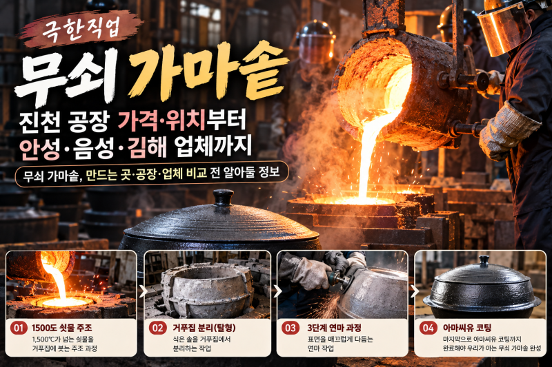 극한직업 무쇠 가마솥 진천 공장 가격·위치· 부터 안성·음성·김해 업체까지 무쇠 가마솥, ....
