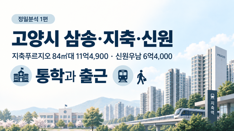 [고양시 삼송·지축·신원 정밀분석 1편｜지축푸르지오 84㎡대 11억4,900·신원우남 6억4,000, 통....