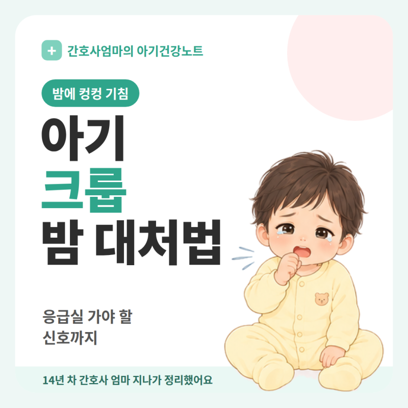 아기 크룹 컹컹 기침 밤 대처법, 간호사 엄마가 알려주는 응급 신호
