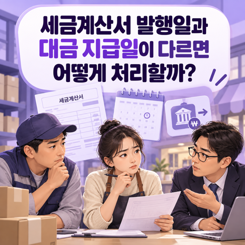 세금계산서 발행일과 대금 지급일이 다르면 어떻게 처리할까?