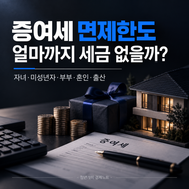 증여세 면제한도 2026, 자녀·미성년자·부부 얼마까지 세금 없을까?