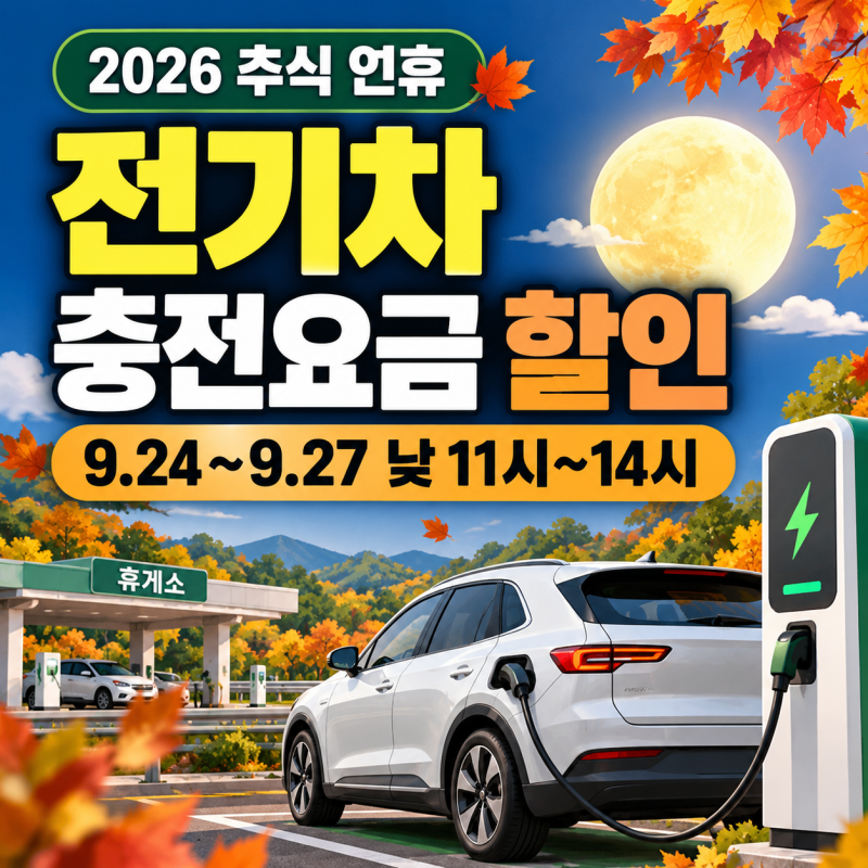 추석 전기차 충전요금 할인 총정리｜할인 시간·공공충전기·민간충전기 할인율 정리