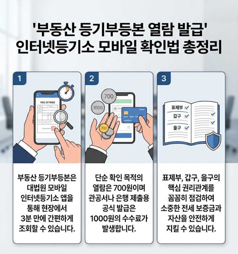 부동산 등기부등본 열람 발급 인터넷등기소 모바일 확인법 총정리