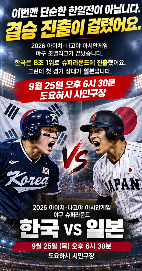 아시안게임 야구 슈퍼라운드 1승 이월이란? 한국이 유리한 진짜 이유