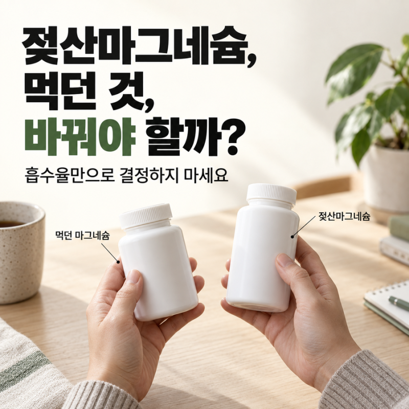 젖산마그네슘, 지금 먹는 마그네슘을 바꿀 만큼 차이가 있을까?