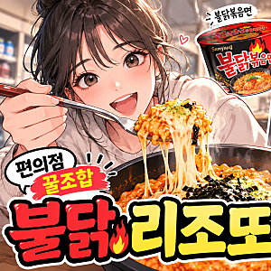 불닭볶음면 편의점 꿀조합 스트링치즈 삼각김밥 전자레인지 리조또 레시피