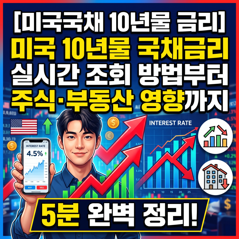 [미국국채 10년물 금리] 미국 10년물 국채금리 실시간 조회 방법부터 주식·부동산 영향까지 5....