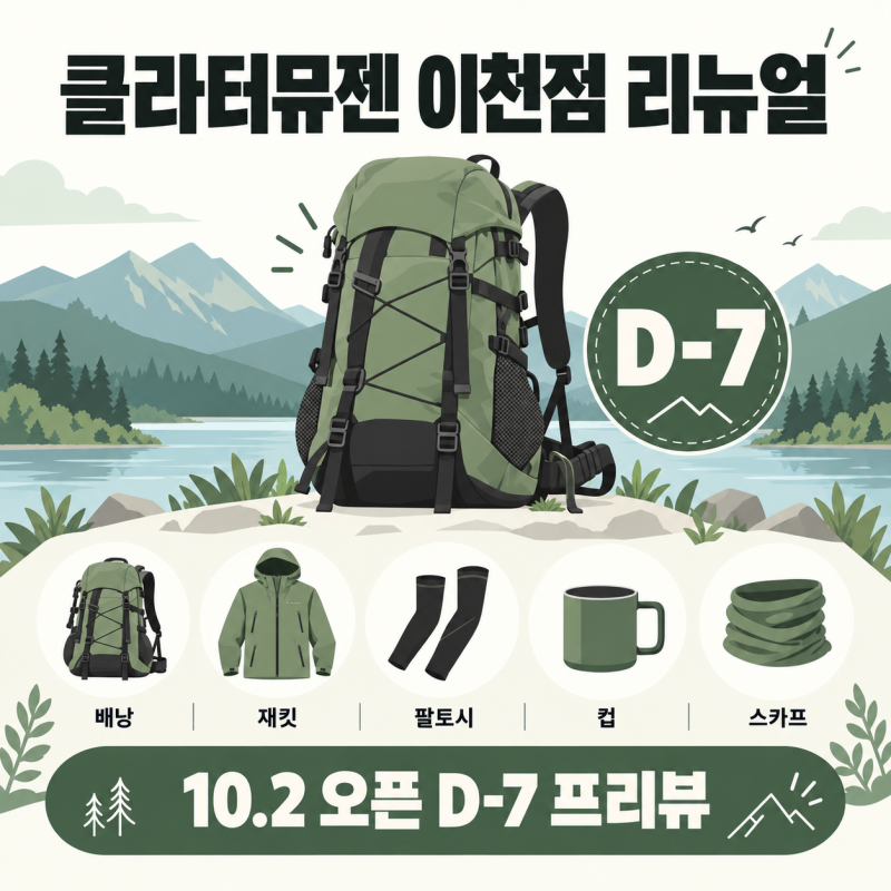 클라터뮤젠 롯데프리미엄아울렛 이천점 리뉴얼 오픈 D-7, 프로모션·앰버서더 존 미리 살펴봤....