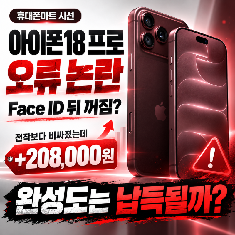 아이폰18 프로 결국 터졌다? Face ID 오류·강제 재부팅, 199만원의 완성도 맞나