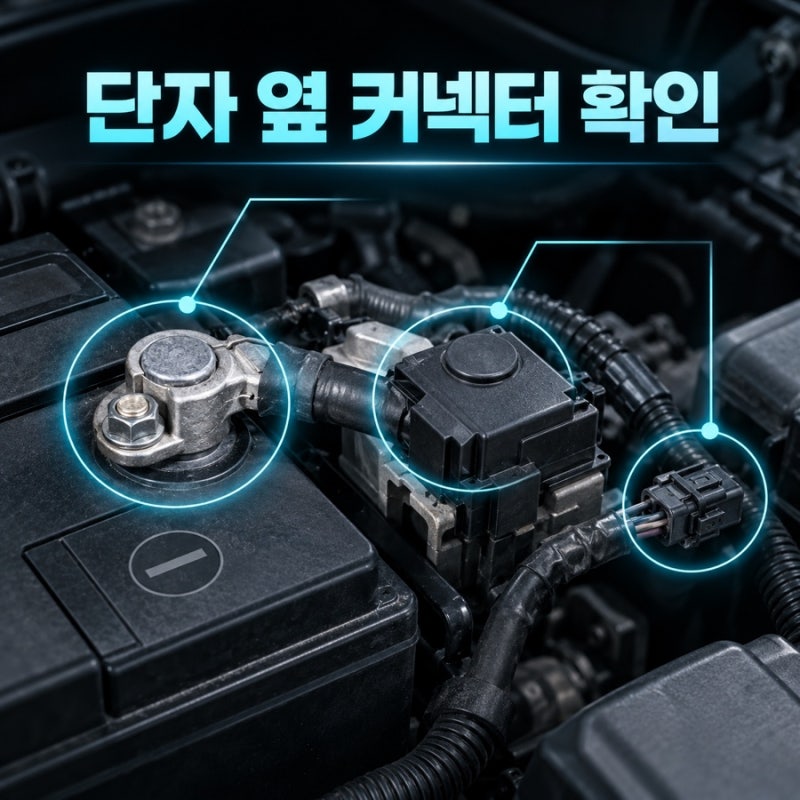 평택 자동차 배터리 구매 전, 마이너스 단자의 작은 센서도 확인하세요