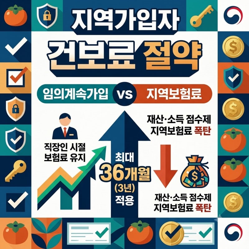 건강보험 지역가입자 보험료 줄이는 법: 임의계속가입 신청 절차 가이드