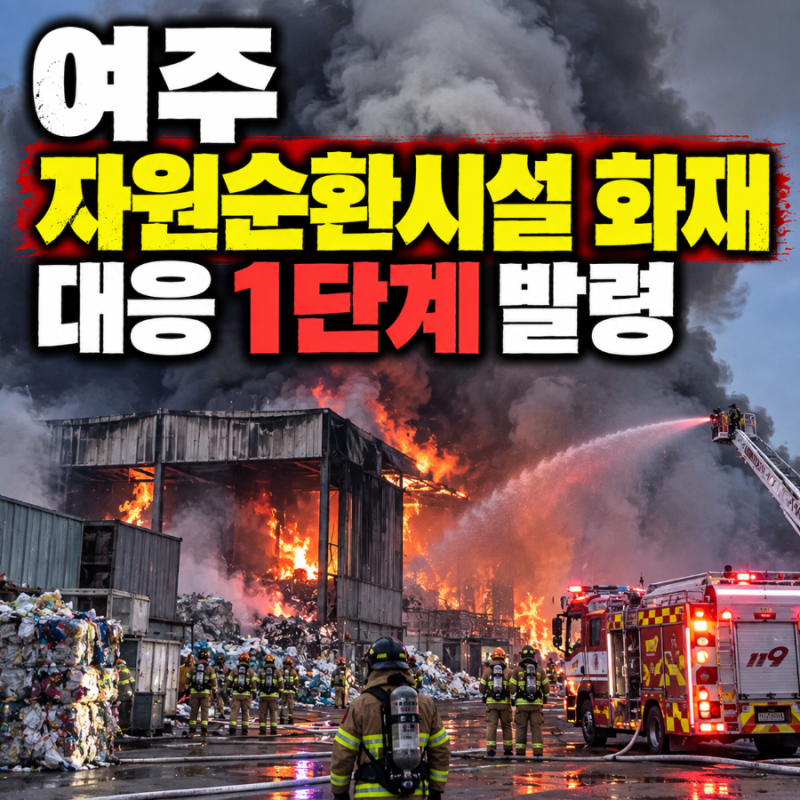 여주 가남읍, 자원순환시설 화재 발생, 소방 장비 31대 투입