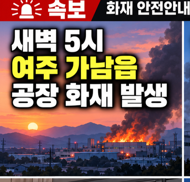 [속보] 여주 가남읍 공장 화재…새벽 5시 발생, 다량의 연기에 주민 안전 비상