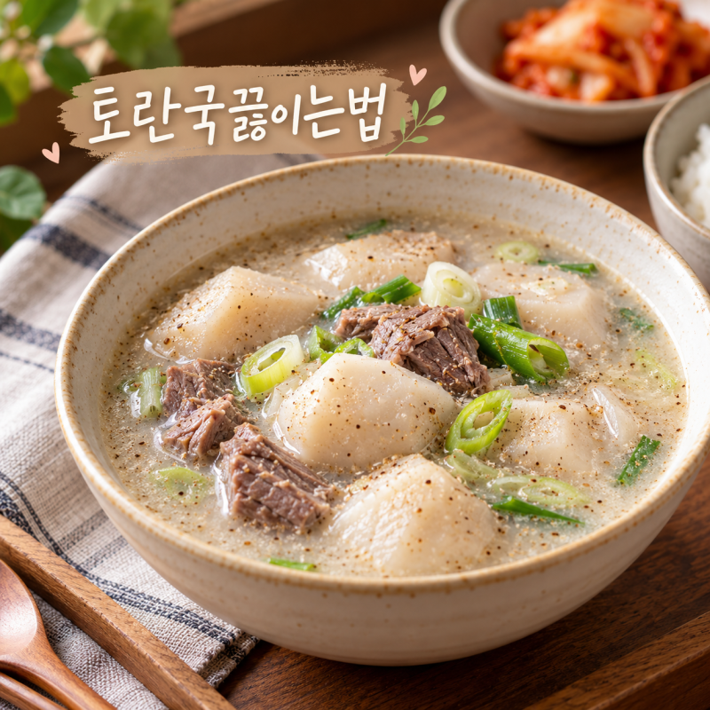 소고기 토란국 맛있게 끓이는 황금레시피 토란 손질까지