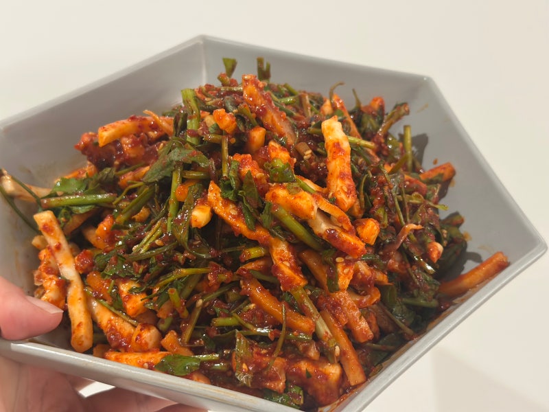 대구 무침회 푸른회식당 오징어무침회 택배 후기, 납작만두 조합