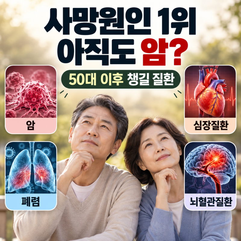 한국인 사망원인 1위는 여전히 암? 새 통계로 본 50대 이후 챙길 질환