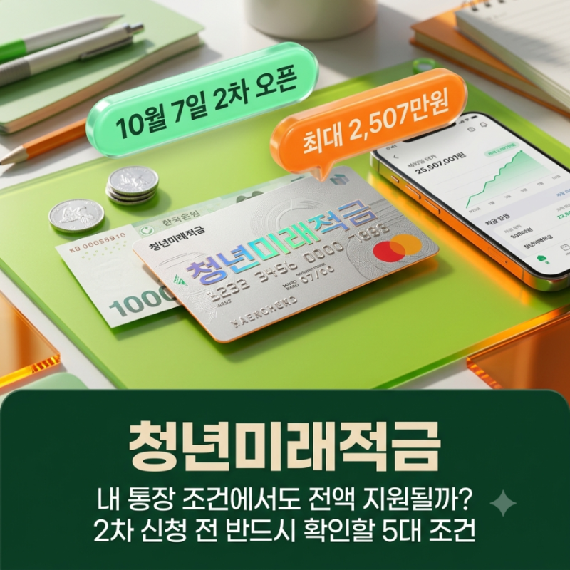 청년미래적금 최대 2507만원, 내 통장 조건에서도 지원될까?