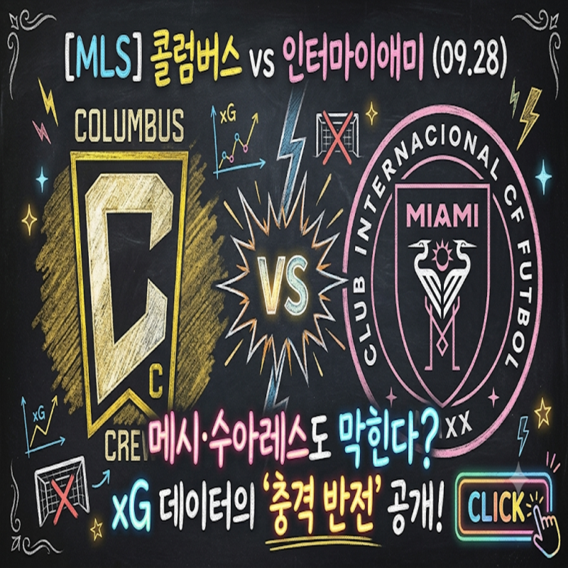 [MLS] 콜럼버스 vs 인터마이애미 (09.28) 메시·수아레스 득점포도 막힌다? xG 데이터가 밝혀낸 승....