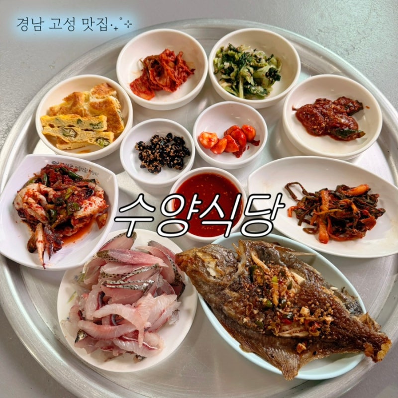 경남 고성 공룡엑스포맛집 수양식당 회 나오는 백반이 1인 1만원?