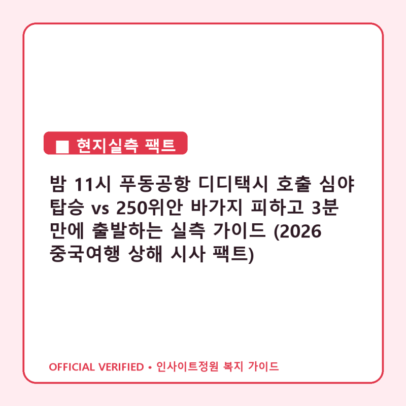 밤 11시 푸동공항 디디택시 호출 심야 탑승 vs 250위안 바가지 피하고 3분 만에 출발하는 실측 ....