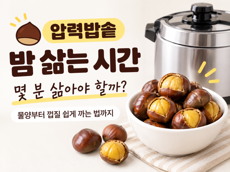 압력밥솥 밤 삶는 시간｜몇 분 삶아야 할까? 물양부터 껍질 쉽게 까는 법까지