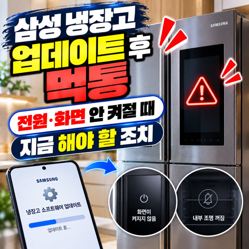 삼성 냉장고 업데이트 후 먹통｜전원·화면 안 켜질 때 지금 해야 할 조치