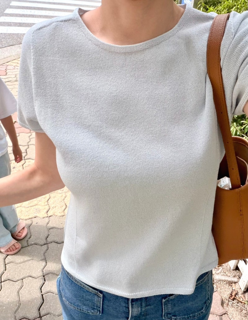 [시에 SIE] 리제 홀가먼트 라인 니트, sie 세일 득템, 은은한 펄감과 라인이 너무 예쁜 티셔츠 ....