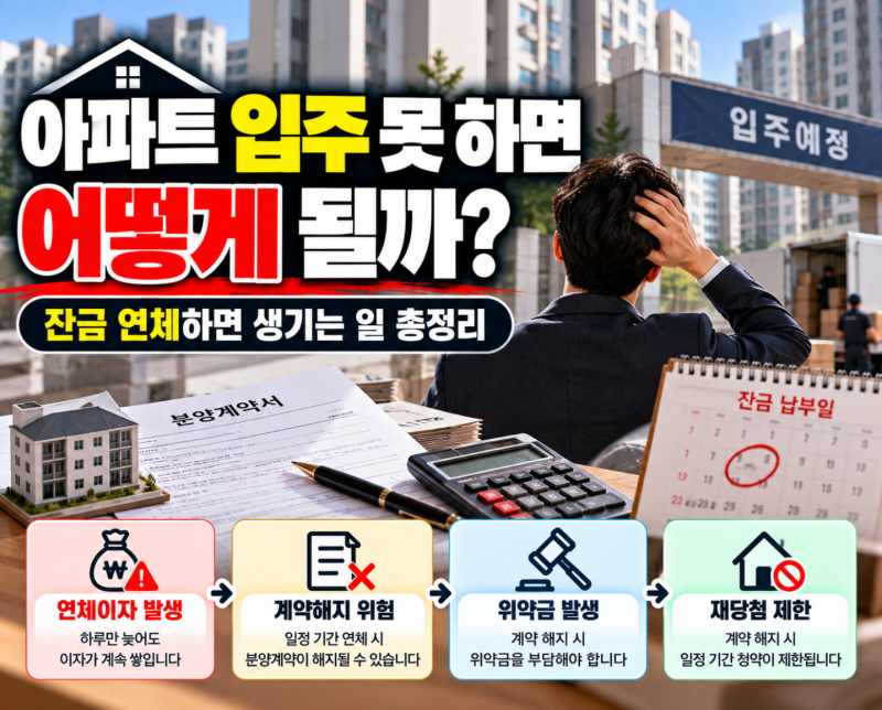 아파트 입주 못 하면 어떻게 될까?｜잔금 연체하면 생기는 일 총정리