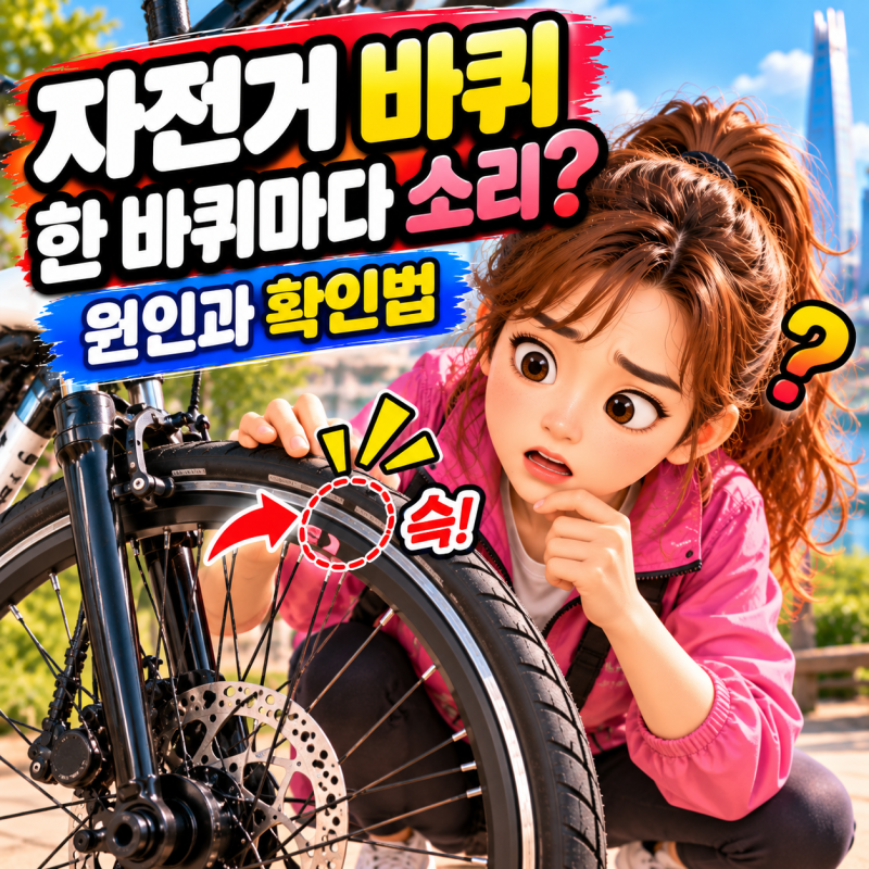 자전거 바퀴에서 일정하게 소리가 난다면? 한 바퀴 돌 때마다 나는 소음 확인법