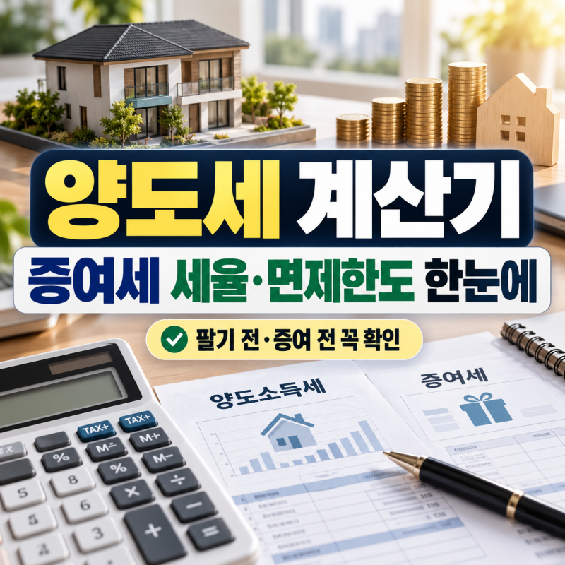 양도세 계산기 쓰기 전에, 증여세 세율·면제한도까지 한 번에 정리