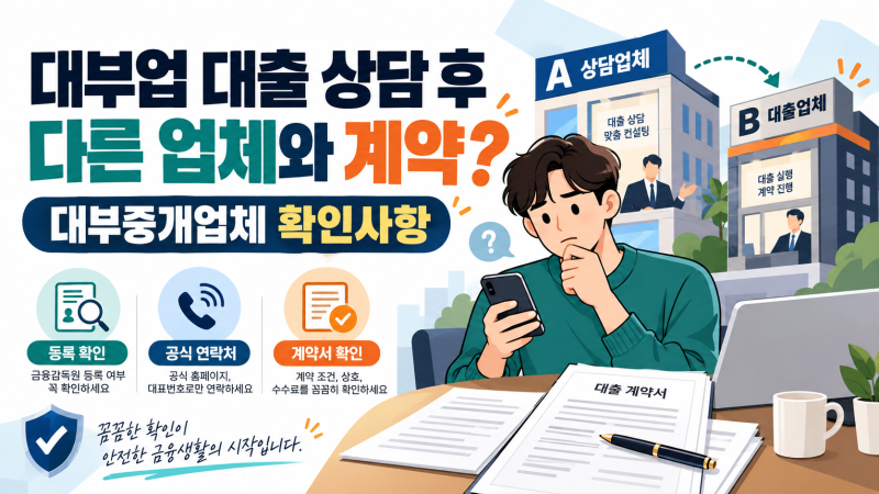 대부업 대출 상담 후 다른 업체와 계약? 대부중개업체 확인사항