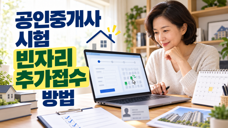 2026 공인중개사 시험 빈자리 추가접수 방법｜      10월 1일 취소좌석 잡는 시간