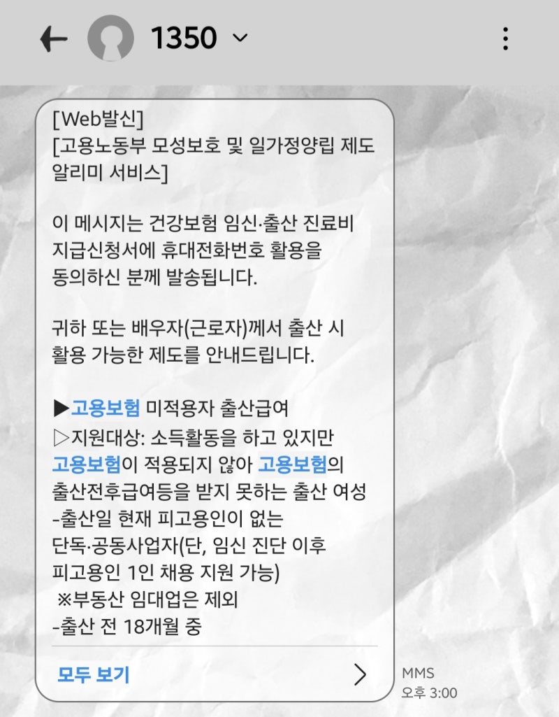 임산부 고용보험 미적용자 출산급여 신청 수령 후기 유산 지원금
