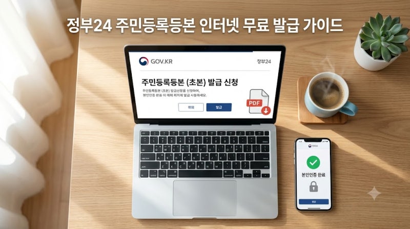 정부24 주민등록등본 초본 인터넷 무료 발급 및 PDF 저장 방법 완벽 정리