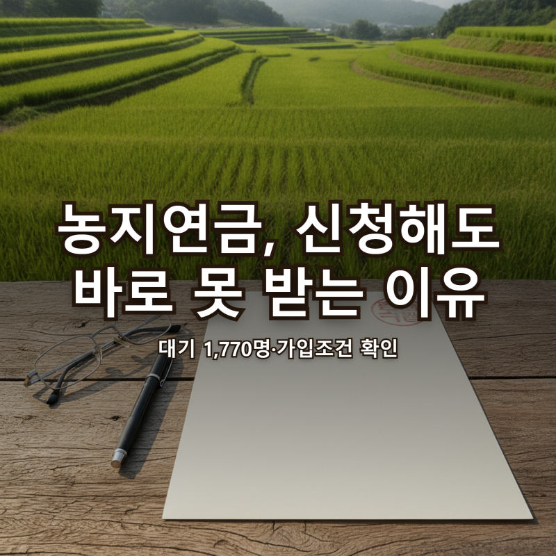 농지연금 "신청하면 바로 받는 거 아니야?" 대기 1,770명·가입조건 확인